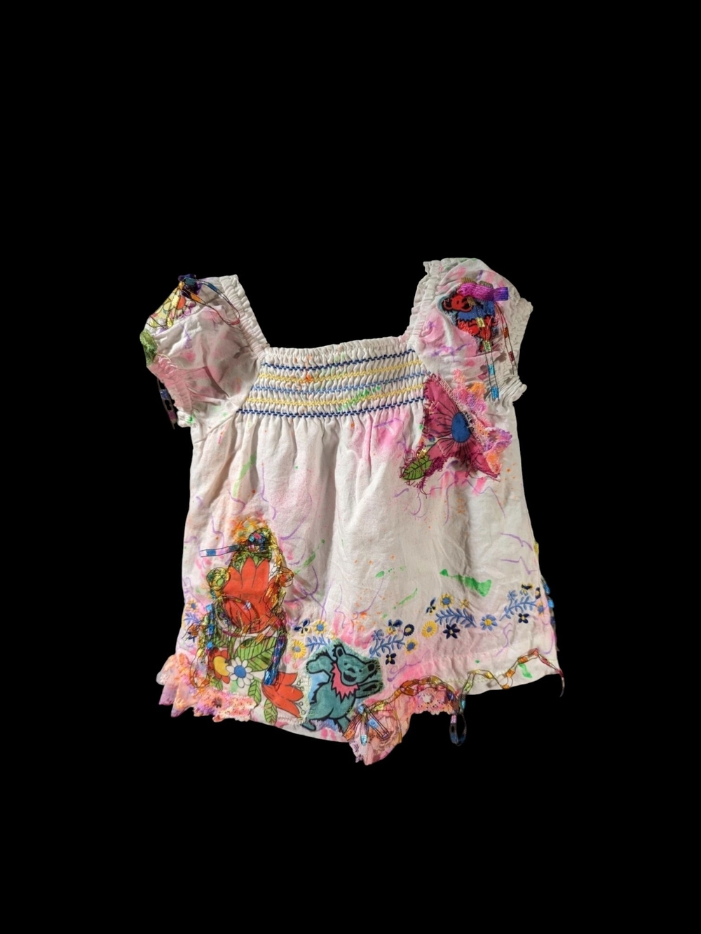 Boho Toddlers Peasant Dress Grateful Dead Dancing Bears 24 Months